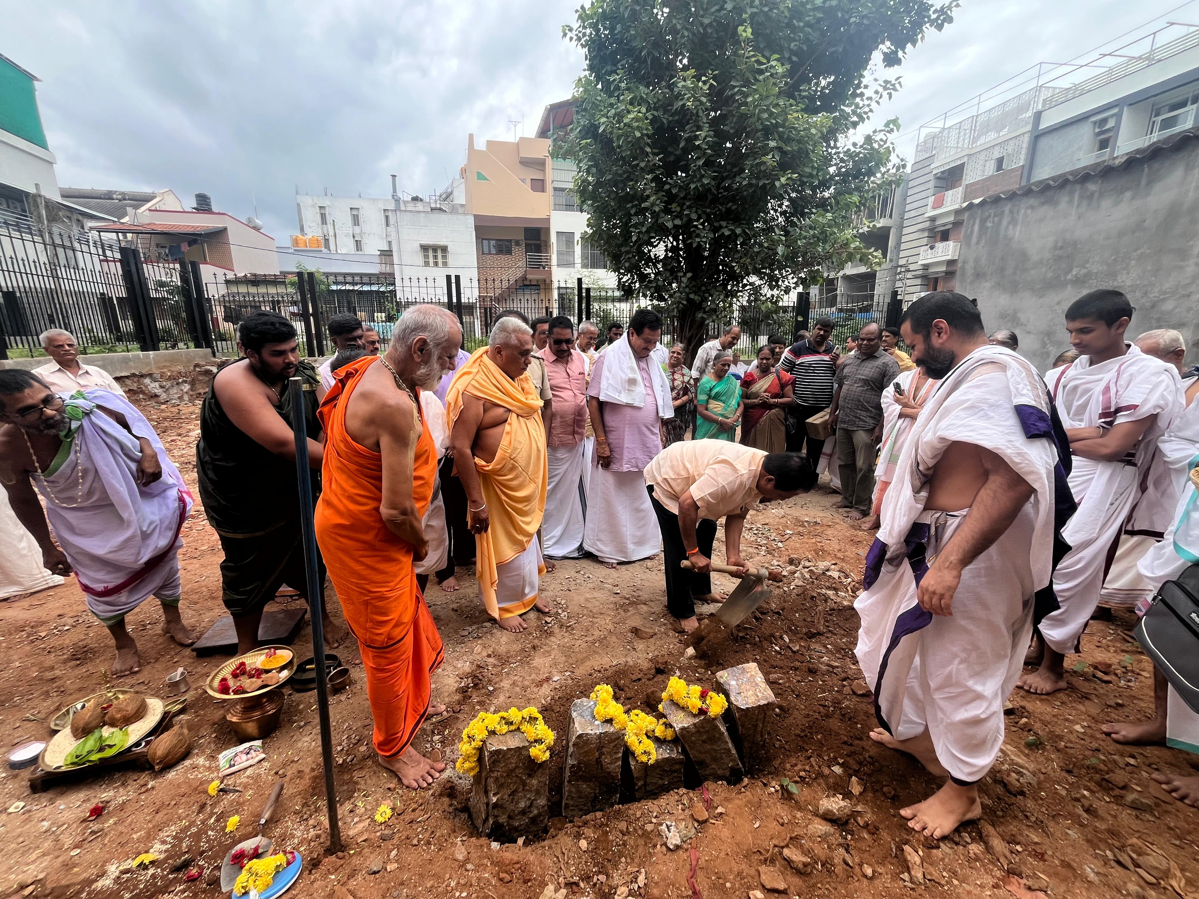 Bhumi Pooja for Sri Srinivasa Devalaya Performed at Mysuru